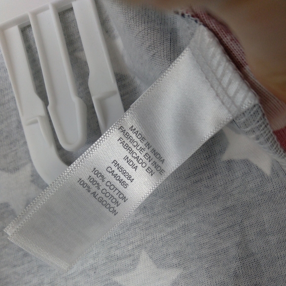 The Children's Place 12-18M One Piece Pajamas Red White Blue Stripes Stars Baby - Picture 10 of 10